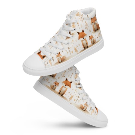 Autumn Fox high top canvas shoes